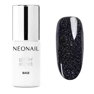 Baza hybrydowa NeoNail Glitter Effect Base Black Shine - 7,2 ml