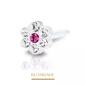 Kolczyk do przekłuwania uszu Blomdahl - Crystal / Rose 5 mm - 1 szt